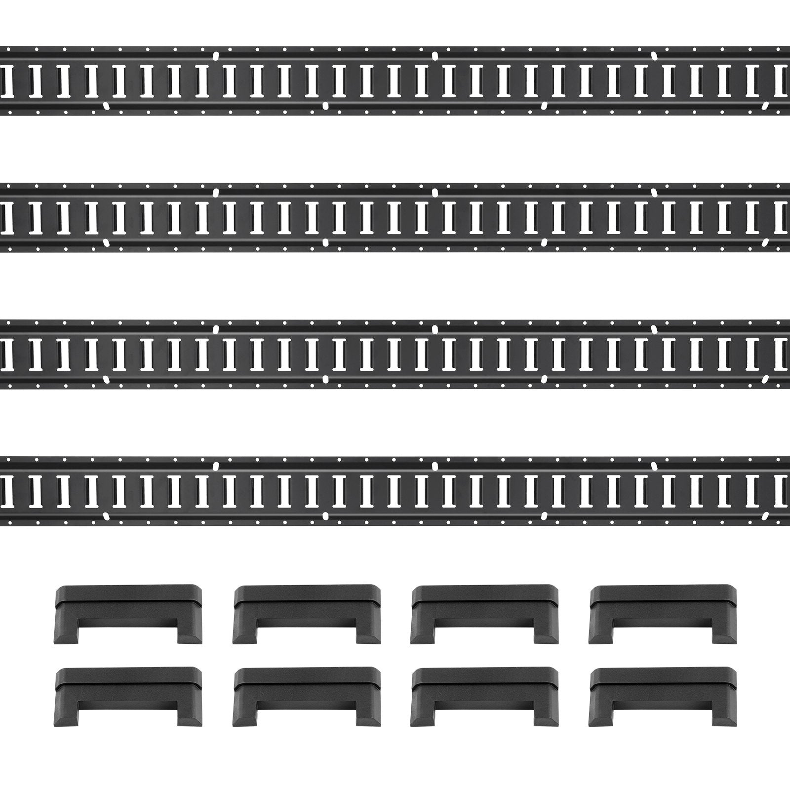 VEVOR E Track Tie Down Rail Kit, 2' Steel Rails, 4 Pack, Secure Cargo & Heavy Loads Up to 2000 lbs, Heavy Duty Etrack Rails with Screws for Garages, Vans, Trailers, Motorcycle Tie Downs, ATV Mountings 