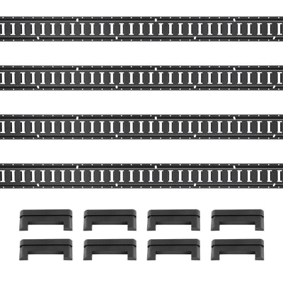 VEVOR E Track Tie Down Rail Kit, 2' Steel Rails, 4 Pack, Secure Cargo & Heavy Loads Up to 2000 lbs, Heavy Duty Etrack Rails with Screws for Garages, Vans, Trailers, Motorcycle Tie Downs, ATV Mountings 