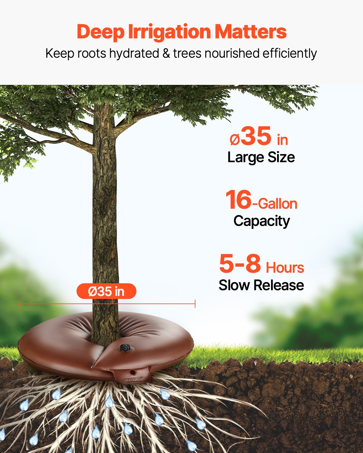 VEVOR Tree Watering Ring 4 Packs 16 Gallons Slow Release Tree Water Bag Durable 