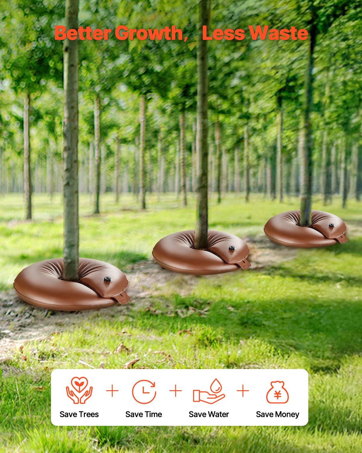 VEVOR Tree Watering Ring 4 Packs 16 Gallons Slow Release Tree Water Bag Durable 