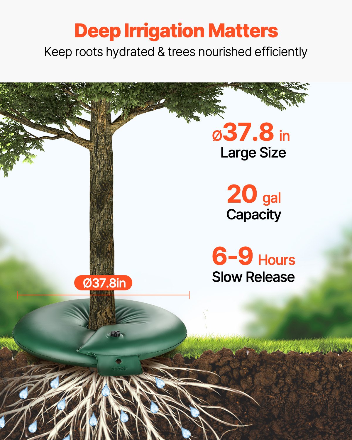VEVOR Tree Watering Ring 4 Packs 20 Gallons Slow Release Tree Water Bag Durable 