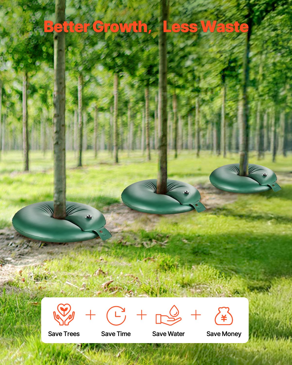 VEVOR Tree Watering Ring 4 Packs 20 Gallons Slow Release Tree Water Bag Durable 