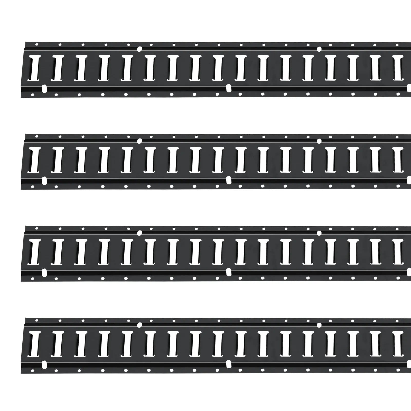 VEVOR E Track Tie-Down Rail Kit, 30PCS 5FT E-Tracks Set Includes 4 Steel Rails & 2 Single Slot & 8 O Rings & 8 Tie-Offs w/ D-Ring & 8 End Caps, Securing Accessories for Cargo, Motorcycles, and Bikes
