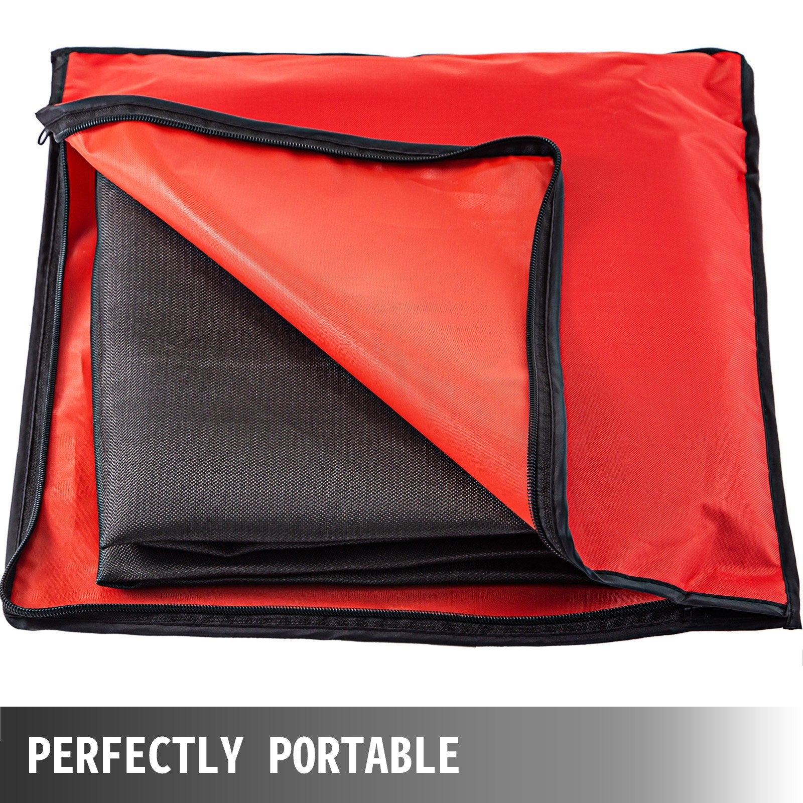 VEVOR 10 x 10 Ft Welding Blanket Black Fiberglass Blanket Portable Fiberglass Fire Retardant Blanket Welding Mat Welding Fireproof Thermal Resistant Insulation With Carry Bag 