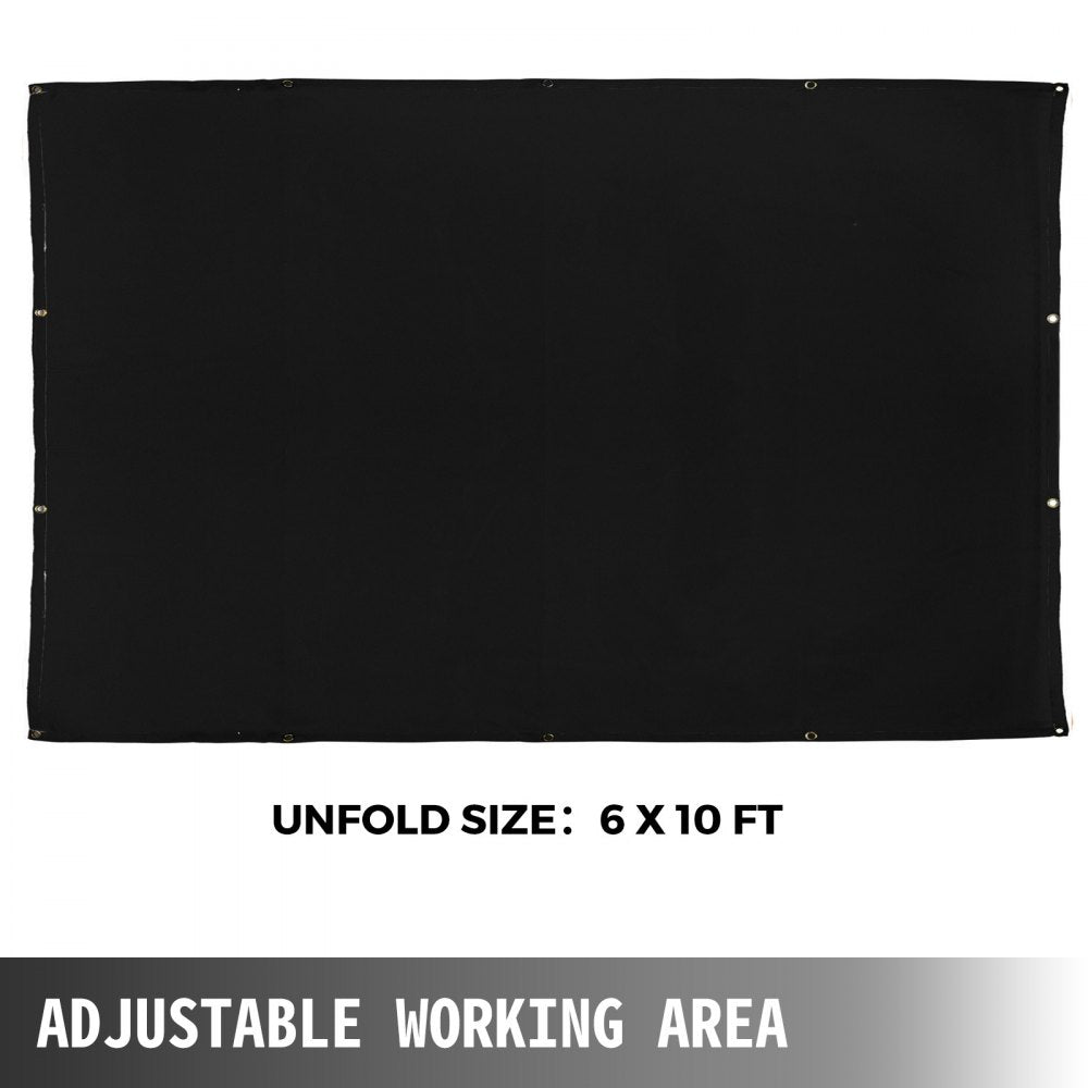 VEVOR 6 x 10 Ft Welding Blanket Black Fiberglass Blanket Portable Fiberglass Fire Retardant Blanket Welding Mat Welding Fireproof Thermal Resistant Insulation With Carry Bag 
