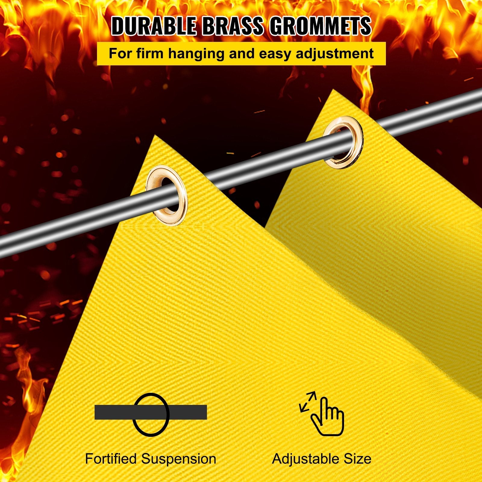 VEVOR 8 x 10 Ft Welding Blanket Gold Fiberglass Blanket Portable Fiberglass Fire Retardant Blanket Welding Mat Welding Fireproof Thermal Resistant Insulation With Carry Bag 