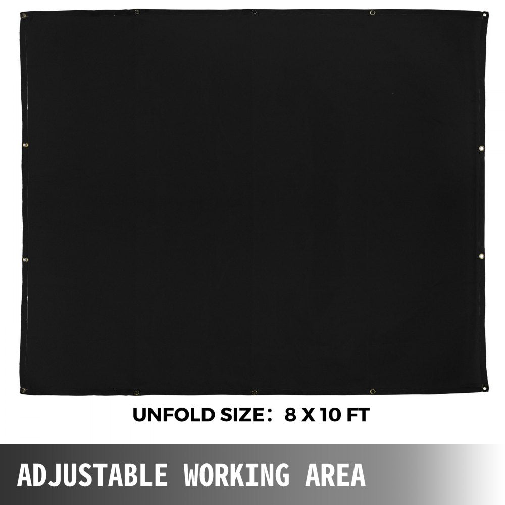 VEVOR 8 x 10 Ft Welding Blanket Black Fiberglass Blanket Portable Fiberglass Fire Retardant Blanket Welding Mat Welding Fireproof Thermal Resistant Insulation With Carry Bag 