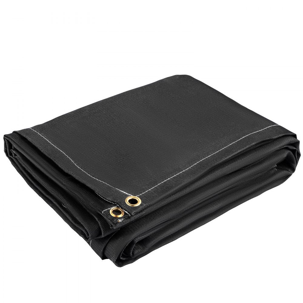 VEVOR Fire Blankets, 2 Pack Welding Blankets, 6' x 10'?Fire Suppression Blanket, 1022?°F Flame Retardant Blanket, Black?Fire Emergency Blankets, Fiberglass Fire Retardant Blanket?with?8?Brass Grommets 