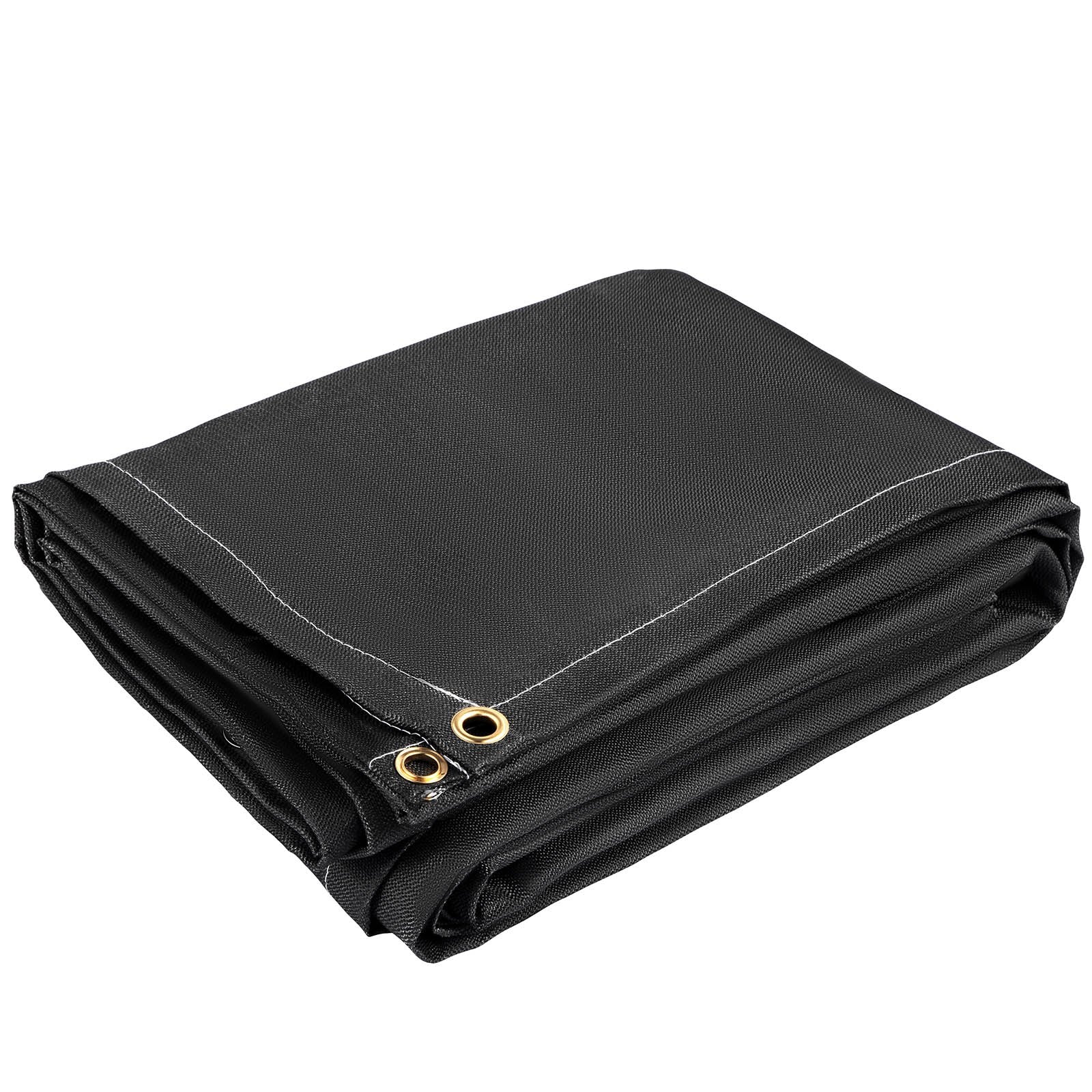 VEVOR Fire Blankets, 2 Pack Welding Blankets, 8' x 10'?Fire Suppression Blanket, 1022°F Flame Retardant Blanket, Black?Fire Emergency Blankets, Fiberglass Fire Retardant Blanket?with?12?Brass Grommets 