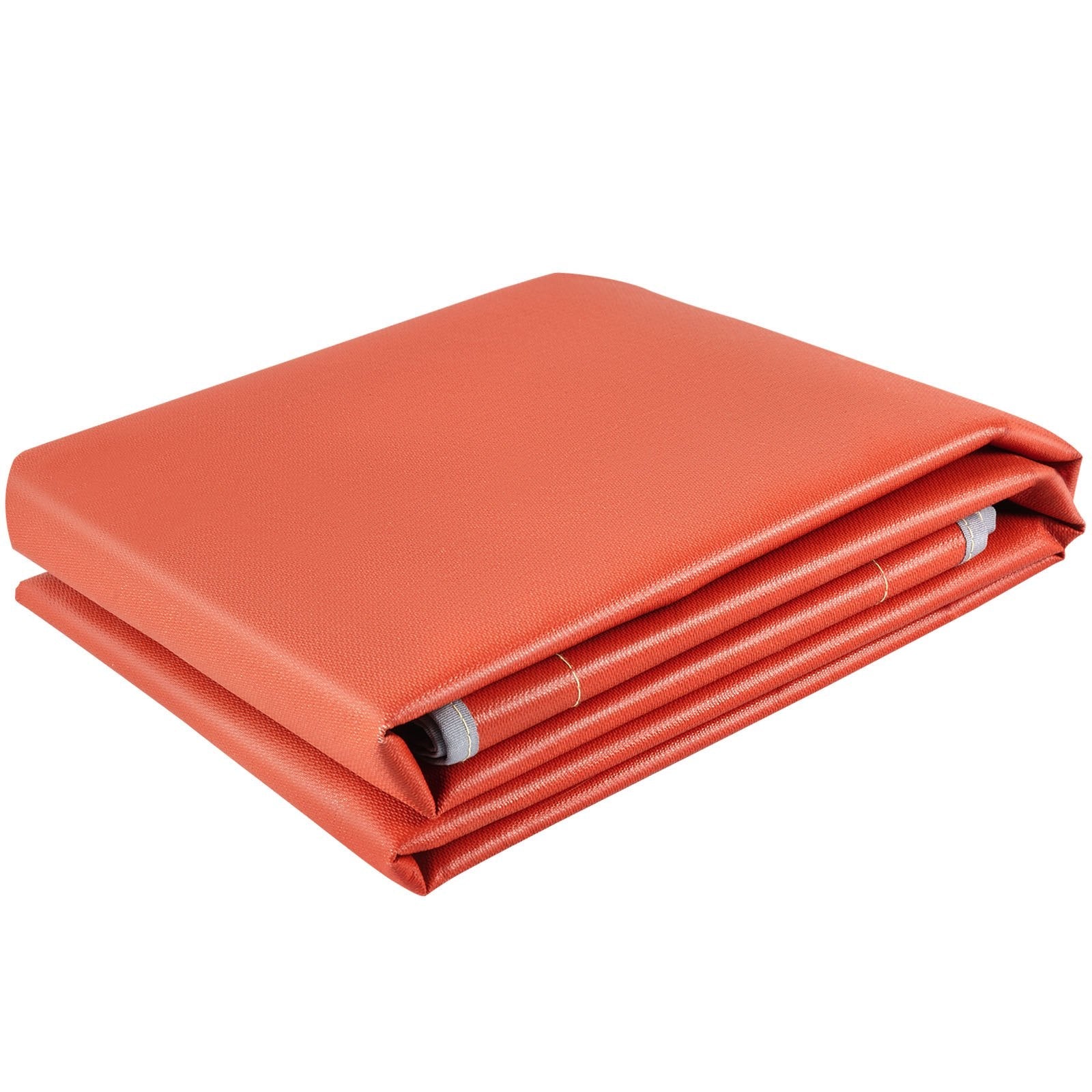 VEVOR Fire Pit Mat, 67\" x 60\" Fire Blanket, Fiberglass Welding Blanket, 3.3 lbs Fireproof Blanket, 1022°F Fire Retardant Blanket, Rust Iron Red Emergency Fire Blanket w/ 10 Grommets & 6 Silver Hooks 
