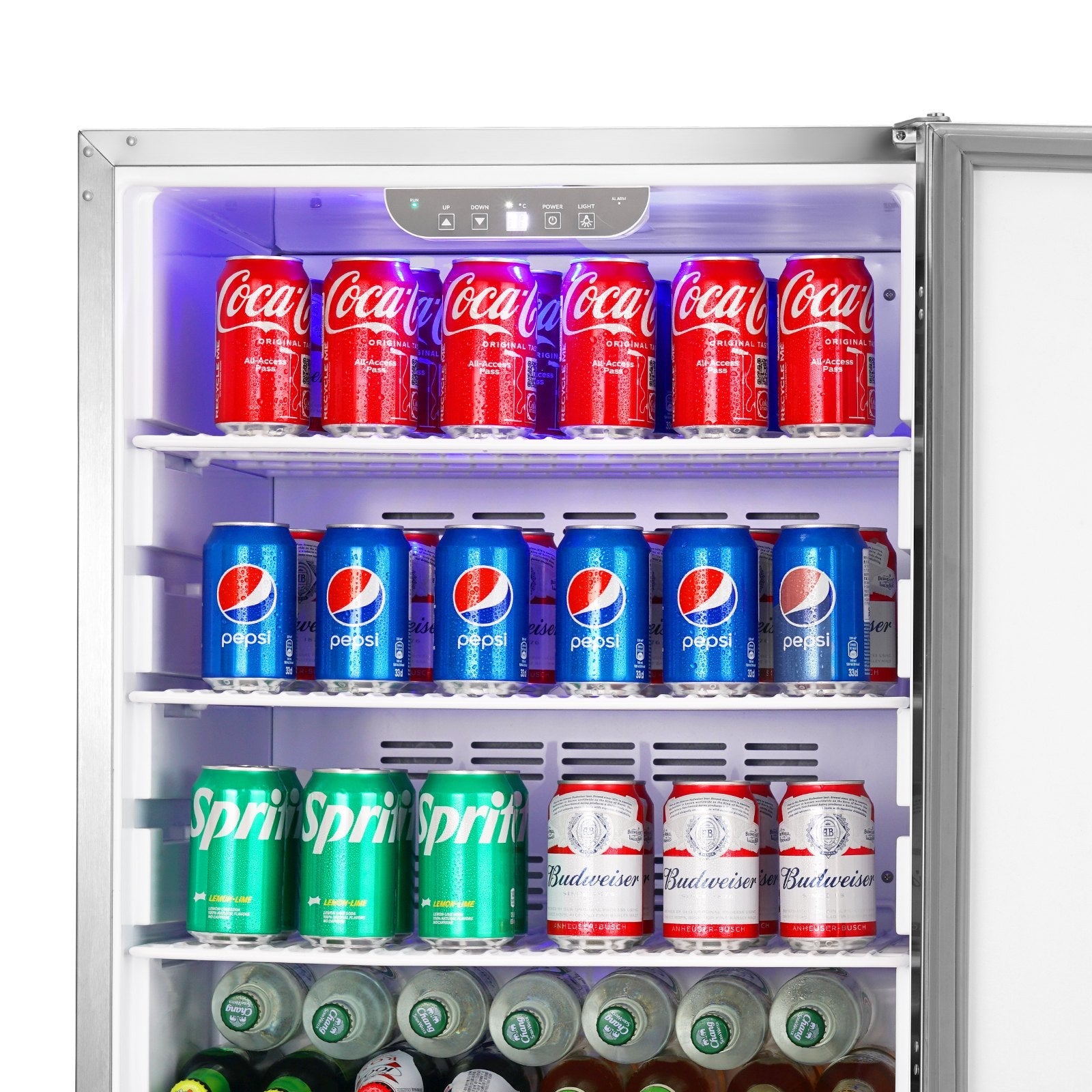 VEVOR 24 inch Indoor/Outdoor Beverage Refrigerator, 185QT Undercounter or Freestanding Beverage Fridge, 175 Cans Built-in Beer Fridge with Stainless Steel Body for Residential Home Bar Commercial Use 