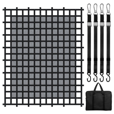 VEVOR Cargo Net Heavy Duty Cargo Net 120" x 105" Adjustable Buckles & S-Hooks 