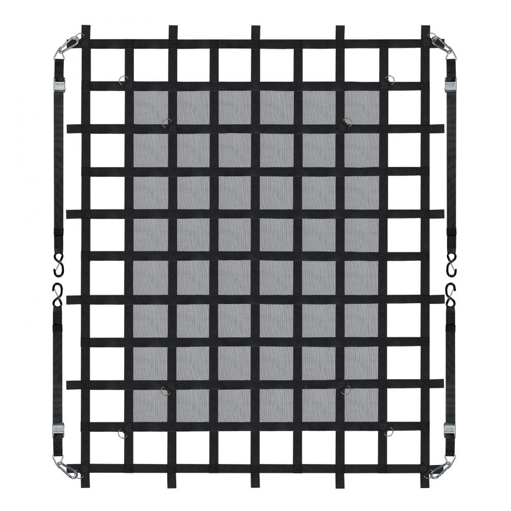 VEVOR Cargo Net Heavy Duty Cargo Net 72" x 57" Adjustable Buckles & S-Hooks 