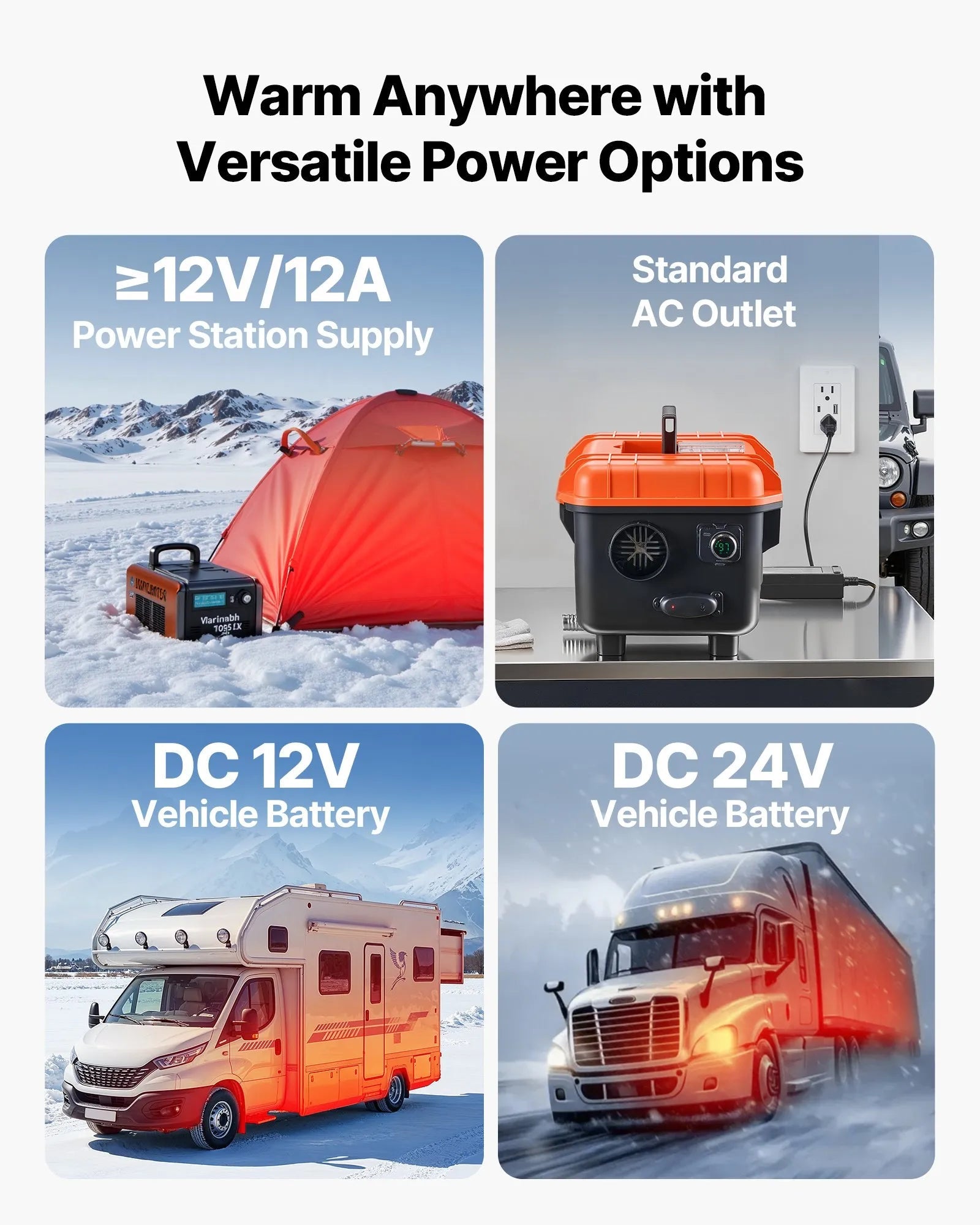 VEVOR Diesel Heater, 8KW, DC 12V/24V, All in One Portable Diesel Air Heater with Remote Control and LCD Screen, Fast Heating Low Noise, 1.1 Gal Fuel Tank for Trucks, Vans, RVs, Campers, and Garages 