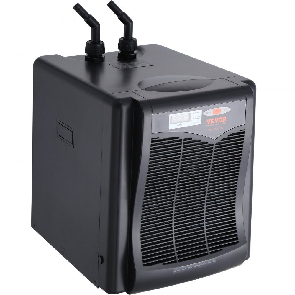 VEVOR Aquarium Chiller, 110 Gal 416 L, 1/3 HP Hydroponic Water Chiller, Quiet Refrigeration Compressor for Seawater and Fresh Water, Fish Tank Cooling System with Pump/Hose, for Jellyfish, Coral Reef 