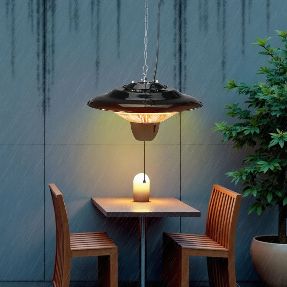 1500W Hanging Patio Heater, Electric Infrared Heater with IP34 Protection