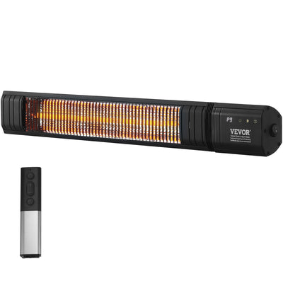 VEVOR Infrared Heater 1500W Electric Space Heater Remote Control 9 Speeds Timer 