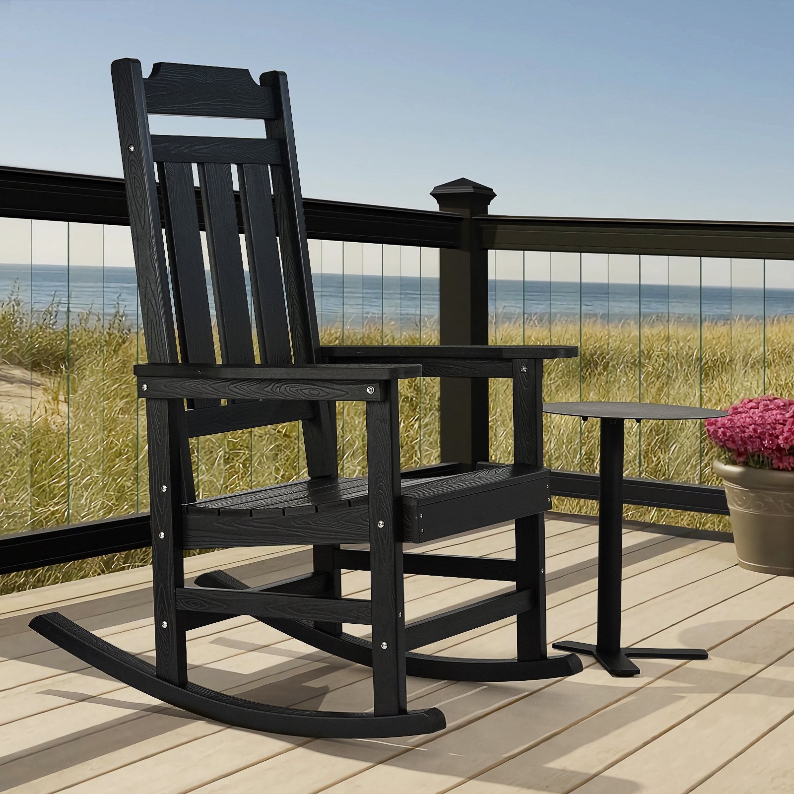 VEVOR Porch Rocker HIPS Outdoor Rocking Chair High Back 2 pcs 400 lbs Weight 