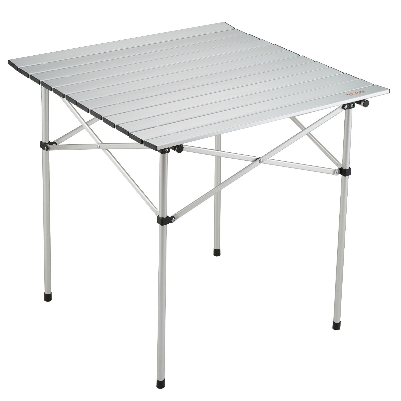 VEVOR Folding Camping Table, Outdoor Portable Side Tables, Lightweight Fold Up Table, Aluminum Ultra Compact Work Table with Carry Bag, For Cooking, Beach, Picnic, Travel, 24x16 inch, Silver 