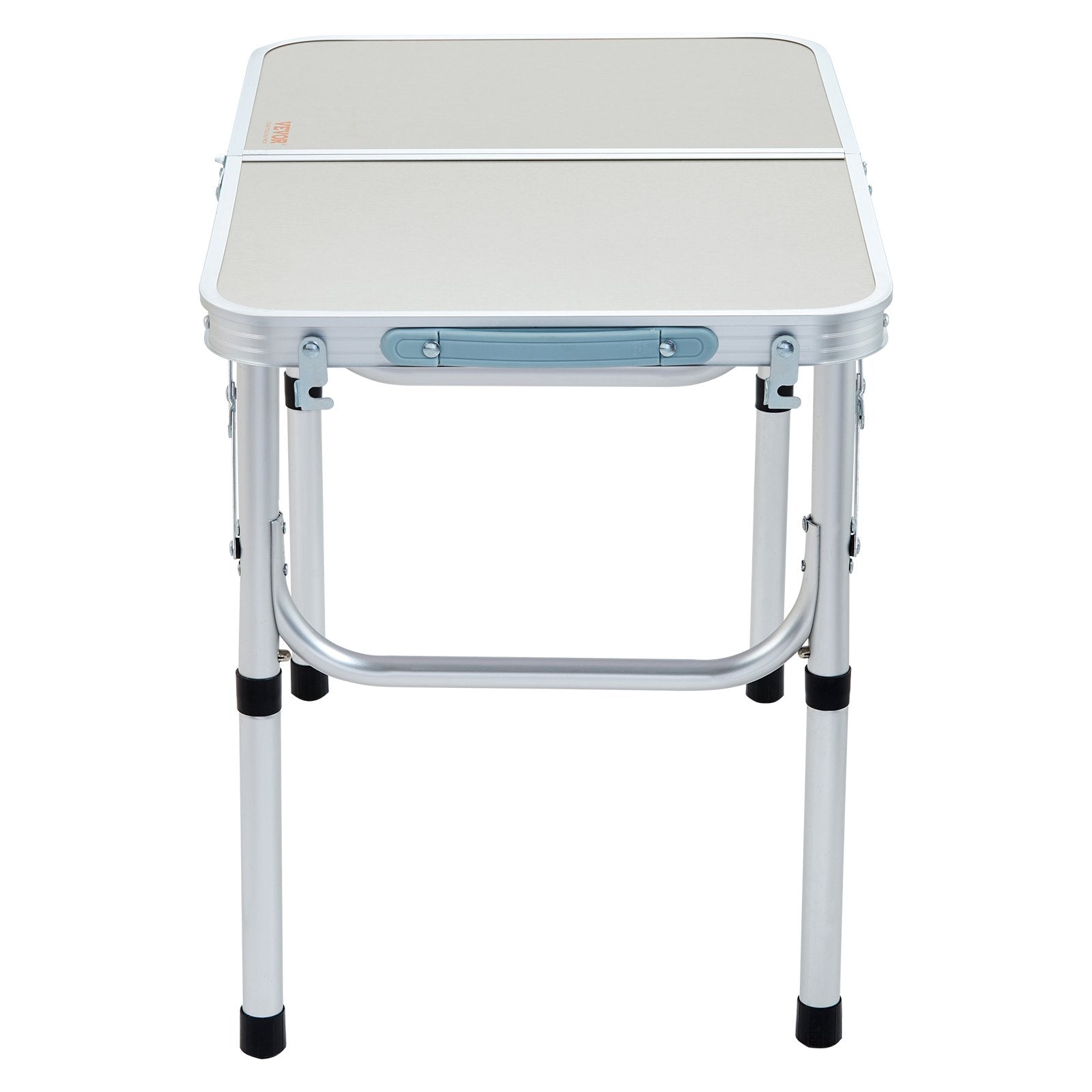 VEVOR Folding Camping Table, Adjustable Height Outdoor Portable Side Tables, Lightweight Fold Up Table, Aluminum & MDF Ultra Compact Work Table, For Cooking, Beach, Picnic, Travel, 24x16 inch, Silver 