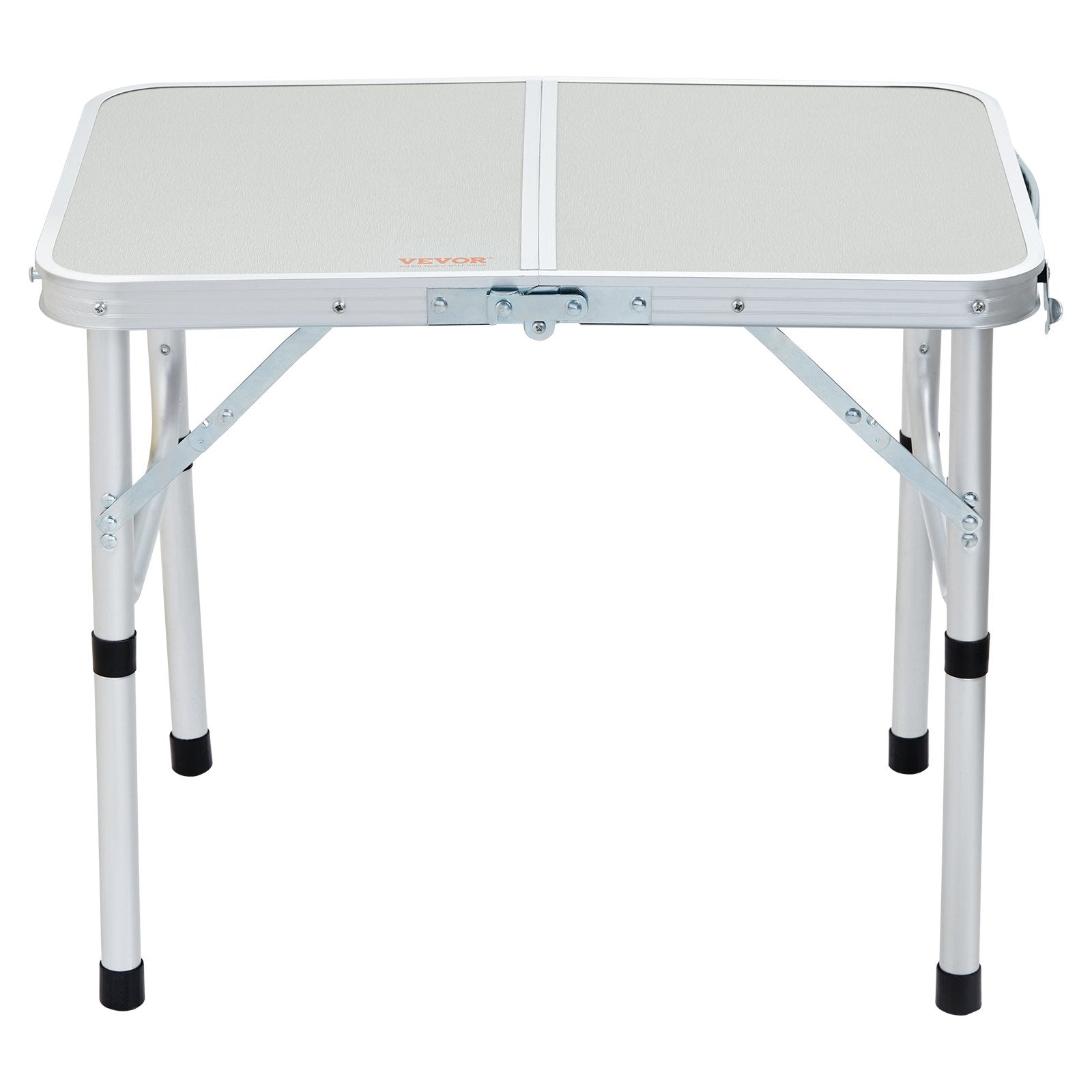 VEVOR Folding Camping Table, Adjustable Height Outdoor Portable Side Tables, Lightweight Fold Up Table, Aluminum & MDF Ultra Compact Work Table, For Cooking, Beach, Picnic, Travel, 24x16 inch, Silver 