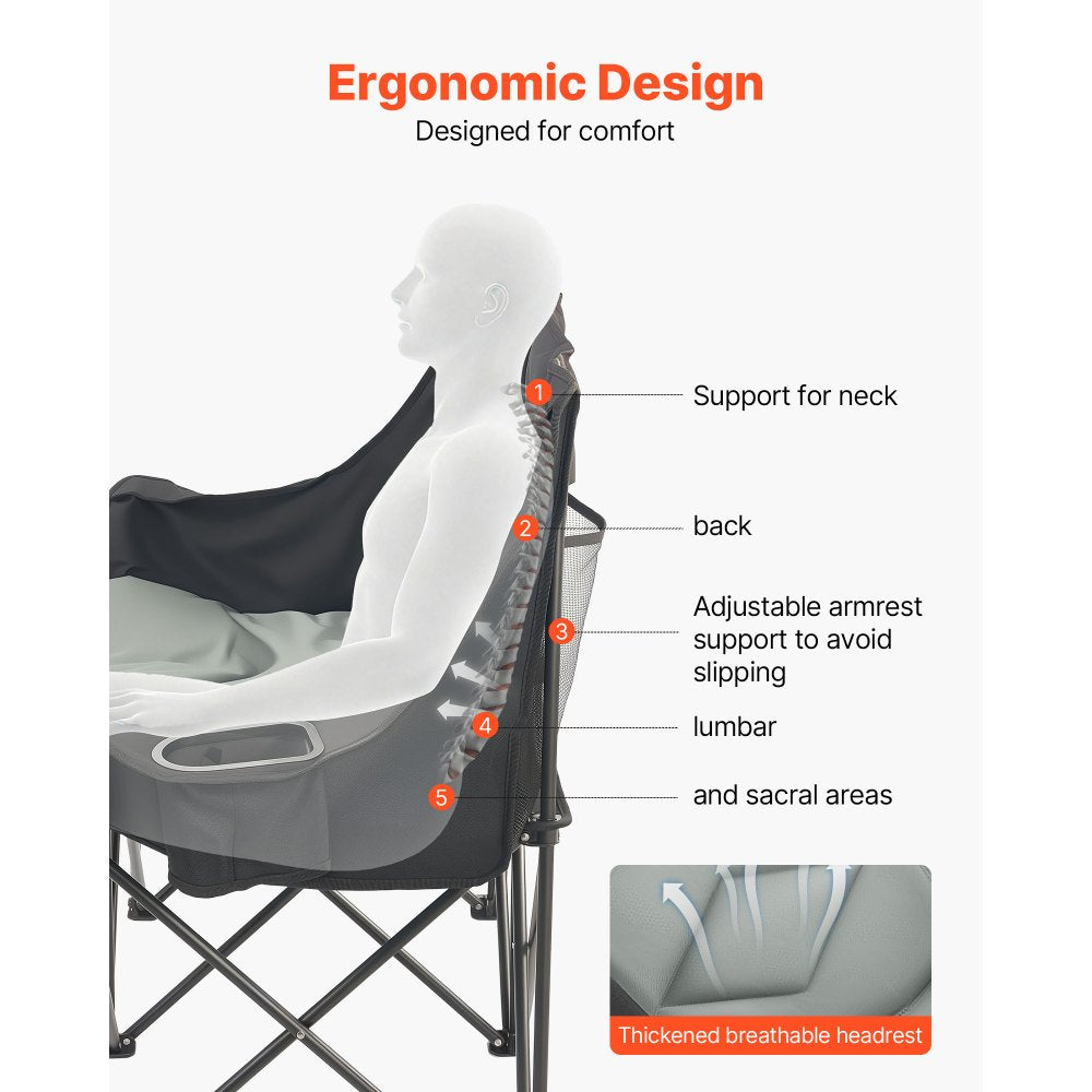 Double Camping Chair – Oversized Two-Person Folding Camp Chair with 660 lb Capacity, Cup Holders & Carry Bag