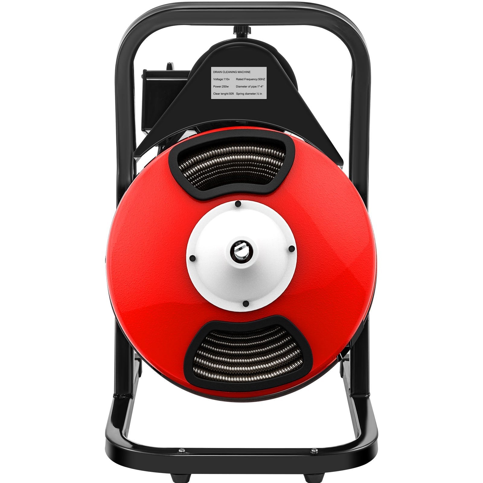 VEVOR 50FTx1/2Inch Drain Cleaner Machine Electric Drain Auger with 4 Cutter & Foot Switch Drain Cleaner Machine Sewer Snake Drill Drain Auger Cleaner for 2" to 4" Pipes 