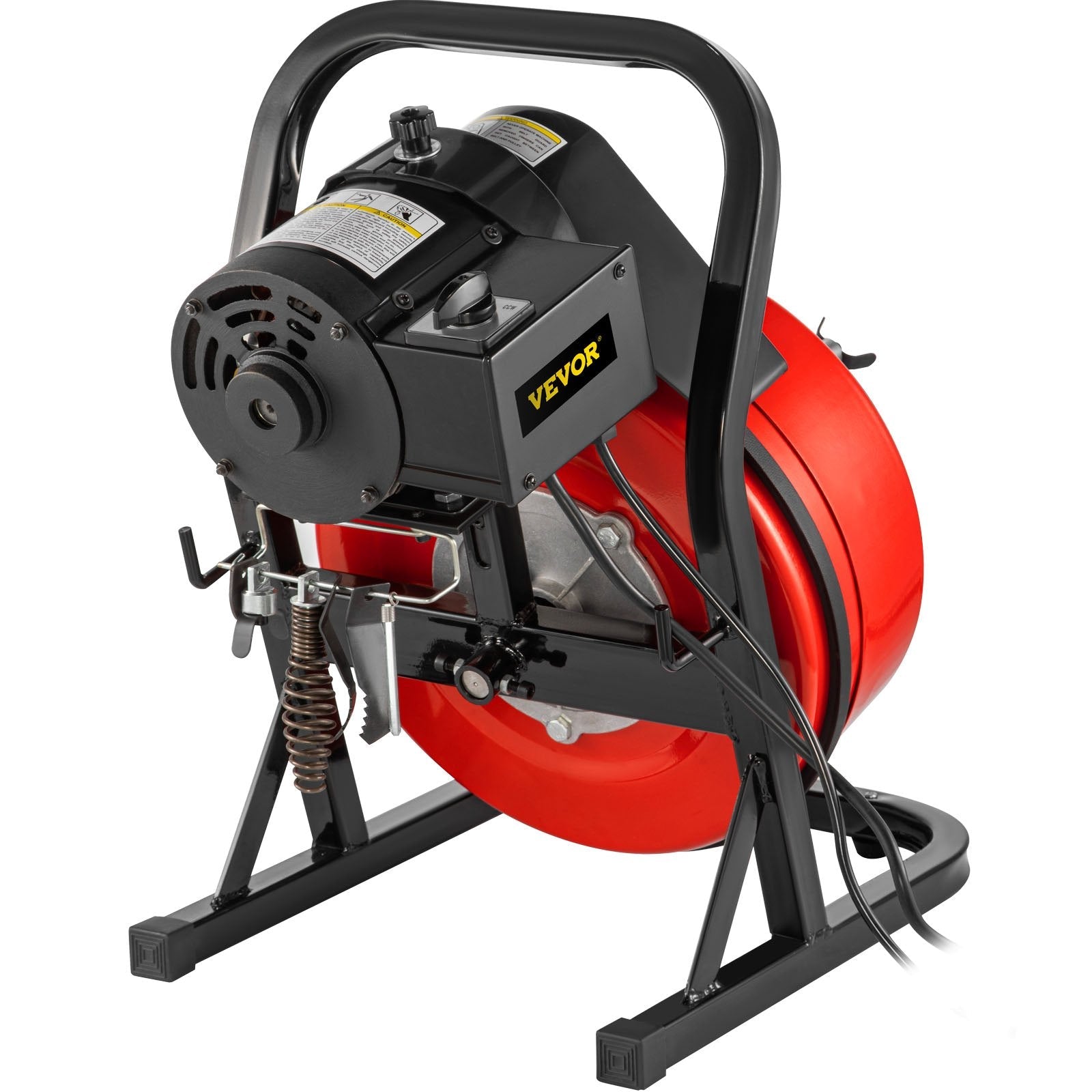 VEVOR 50FTx1/2Inch Drain Cleaner Machine Electric Drain Auger with 4 Cutter & Foot Switch Drain Cleaner Machine Sewer Snake Drill Drain Auger Cleaner for 2" to 4" Pipes 