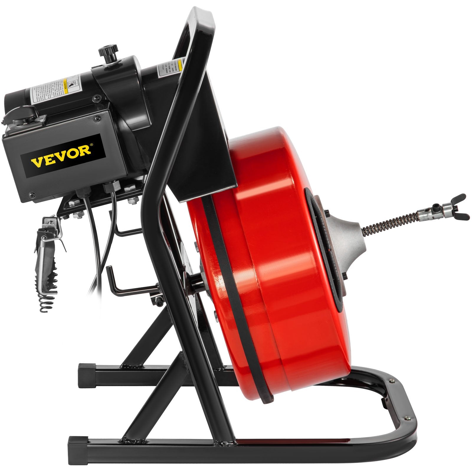 VEVOR 50FTx1/2Inch Drain Cleaner Machine Electric Drain Auger with 4 Cutter & Foot Switch Drain Cleaner Machine Sewer Snake Drill Drain Auger Cleaner for 2" to 4" Pipes 
