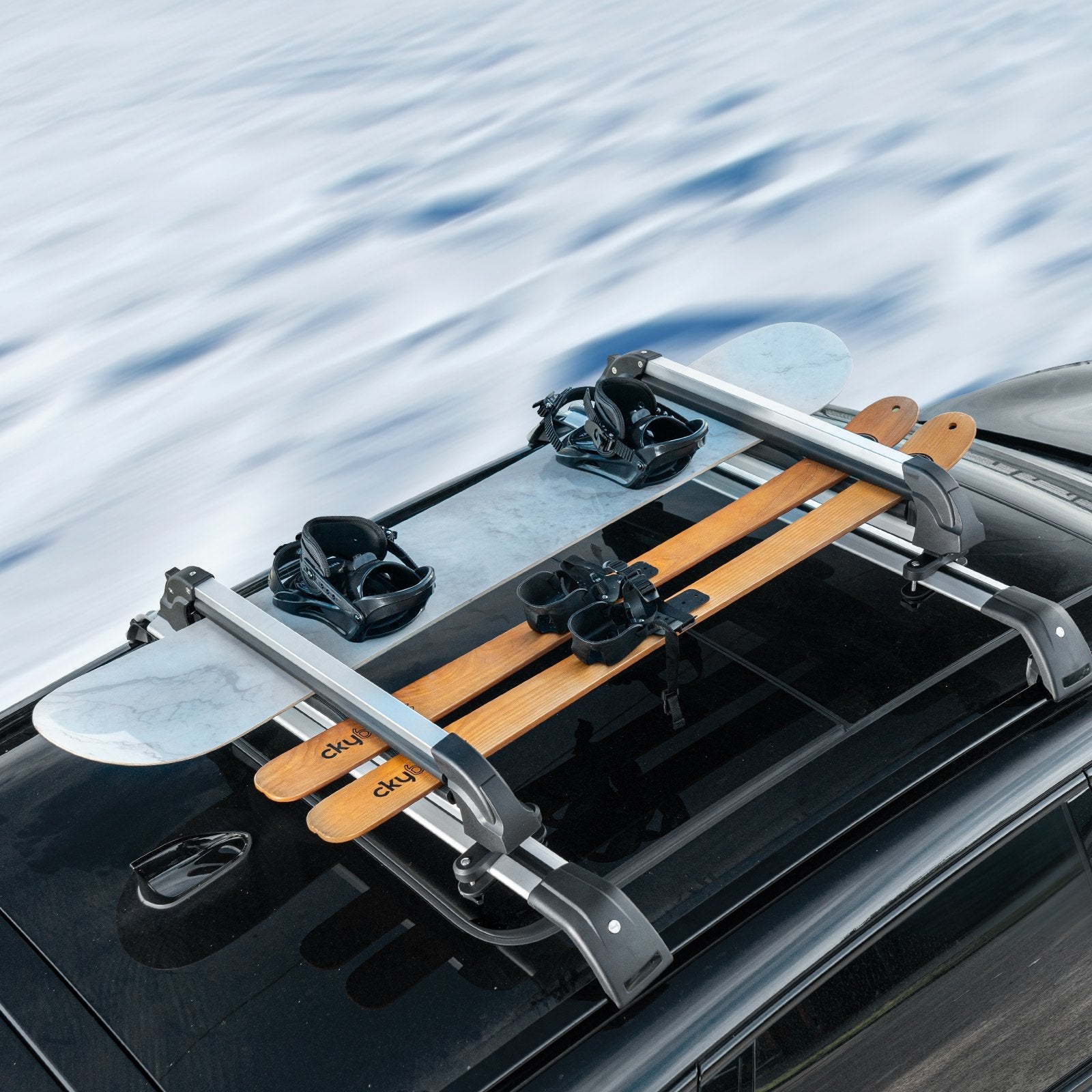 VEVOR Ski Snowboard Roof Rack 31.7" Universal Ski Rack for Car Roof with Lock 