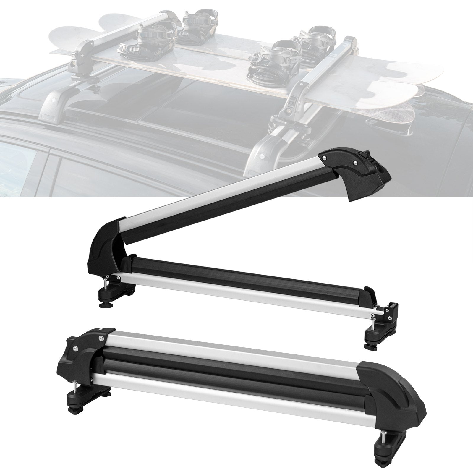 VEVOR Ski Snowboard Roof Rack 31.7" Universal Ski Rack for Car Roof with Lock 