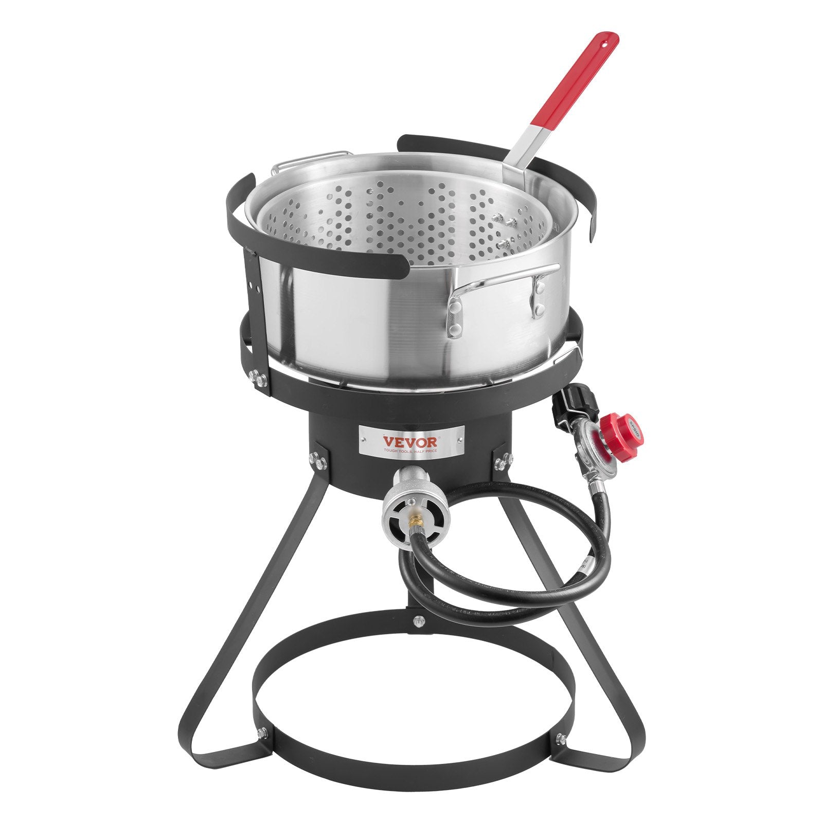 VEVOR 10 Qt Fish and Wing Fryer Aluminum Outdoor Propane Deep Fryer Kit Basket 