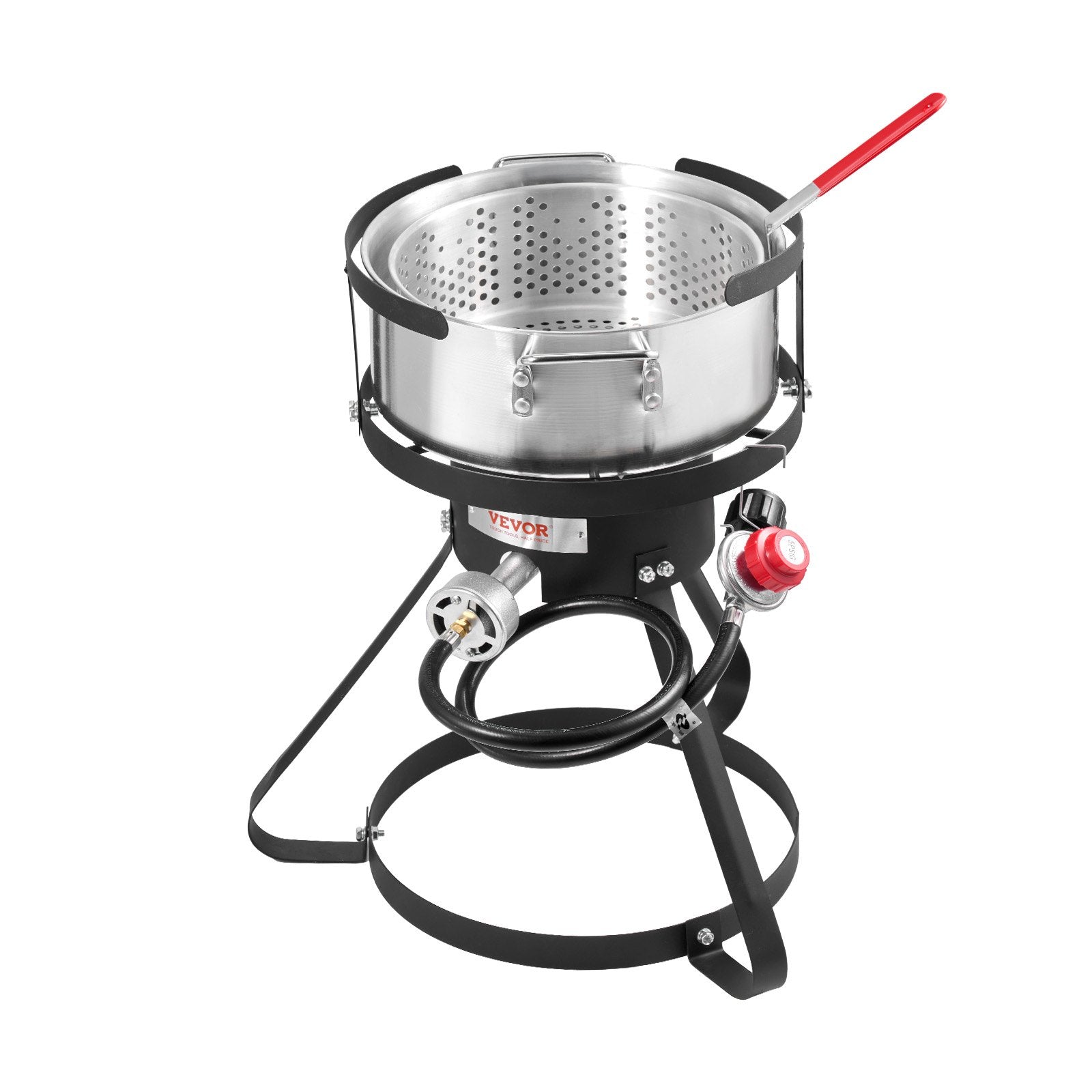VEVOR 10 Qt Fish and Wing Fryer Aluminum Outdoor Propane Deep Fryer Kit Basket 