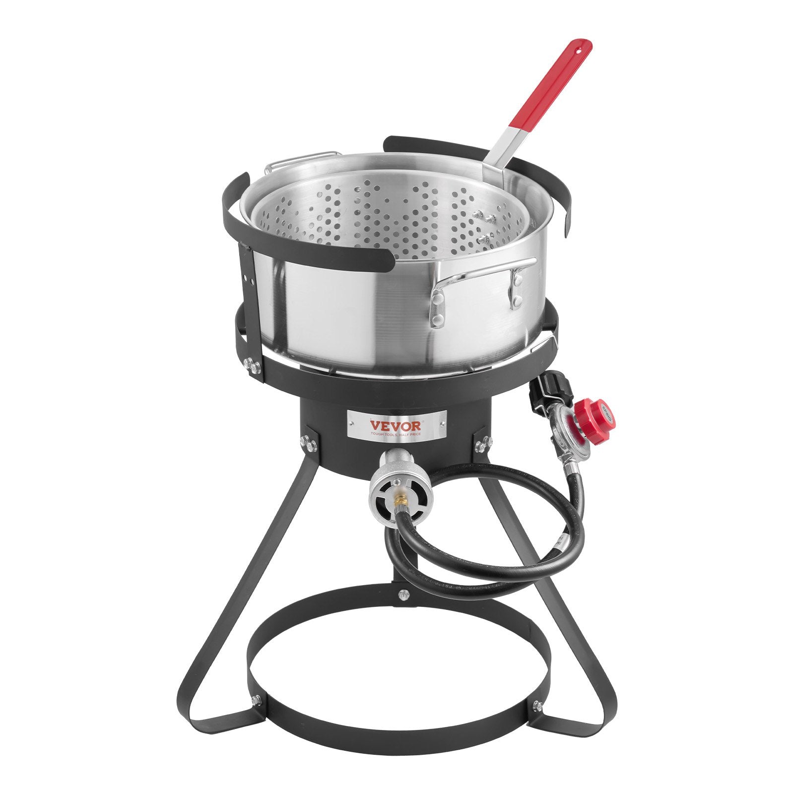 VEVOR 10 Qt Fish and Wing Fryer Aluminum Outdoor Propane Deep Fryer Kit Basket 