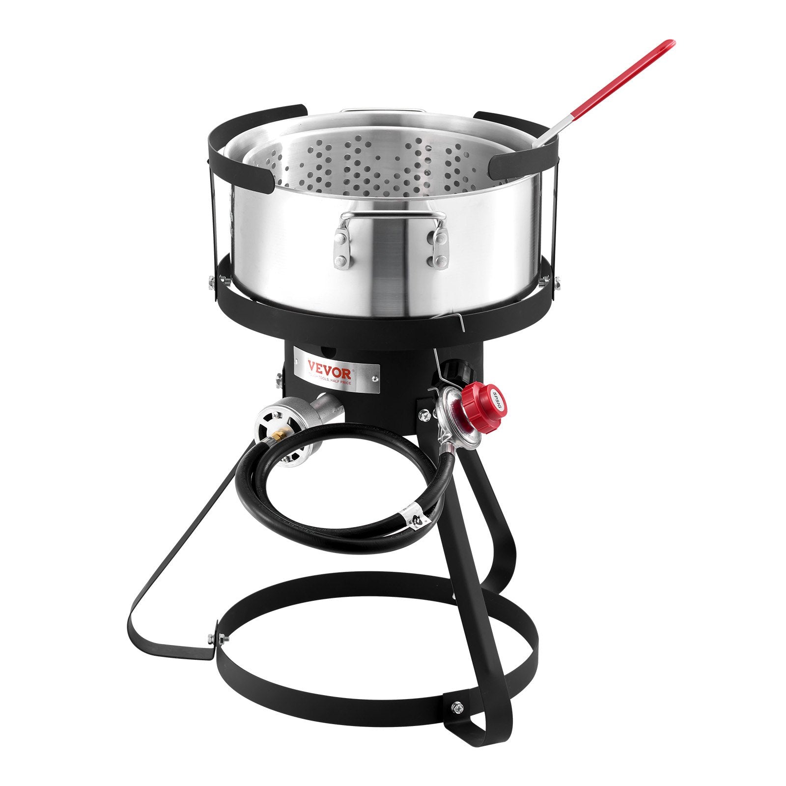 VEVOR 10 Qt Fish and Wing Fryer Aluminum Outdoor Propane Deep Fryer Kit Basket 