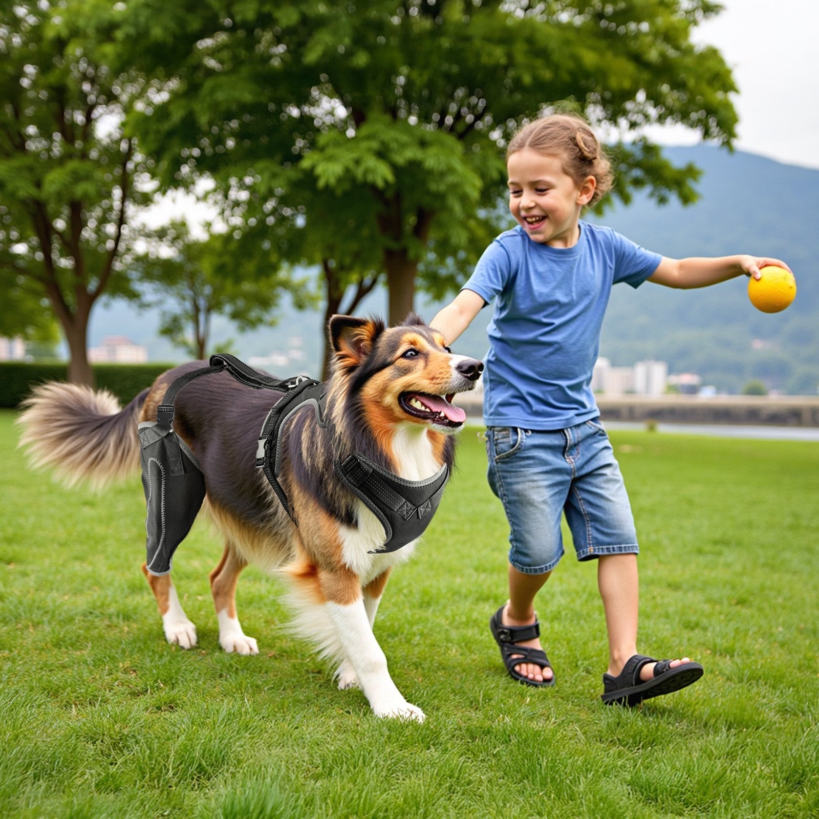 VEVOR Dog Knee Brace for Right Hind Leg Adjustable ACL Dog Leg Brace Pain Relief 
