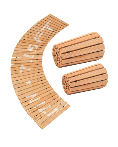 VEVOR 7 ft L x 17 in W Curved Wooden Garden Pathway Roll Out Garden Walkway 