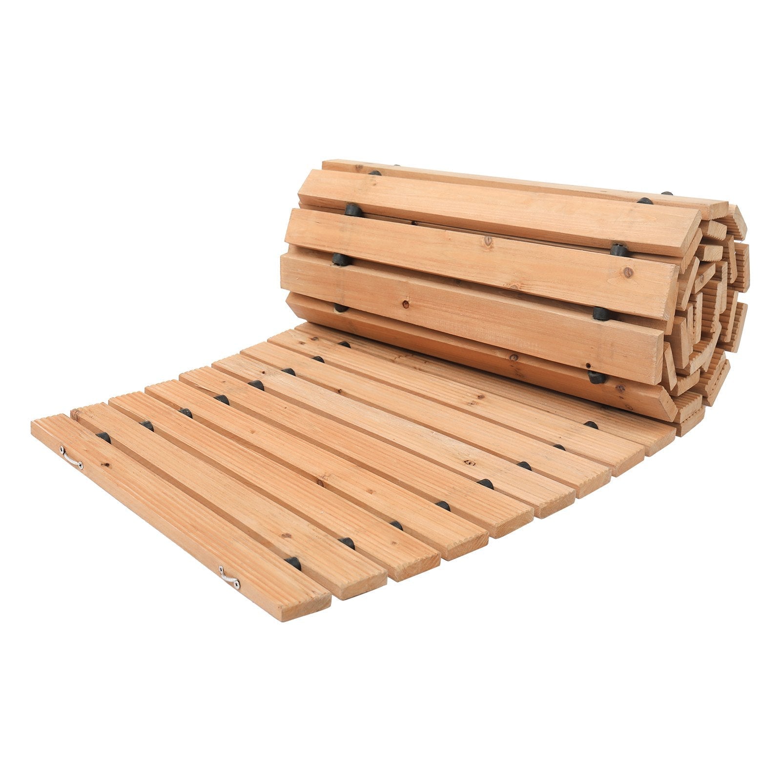 VEVOR 7 ft L x 17 in W Curved Wooden Garden Pathway Roll Out Garden Walkway 