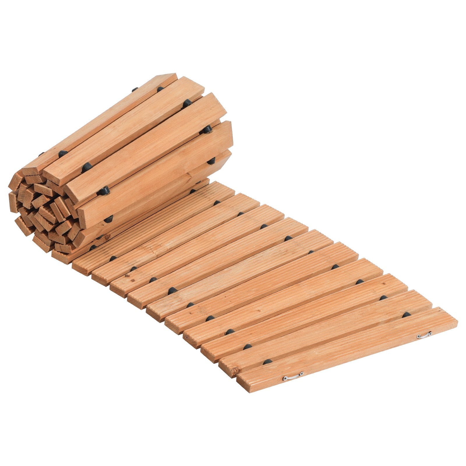 VEVOR 7 ft L x 17 in W Curved Wooden Garden Pathway Roll Out Garden Walkway 