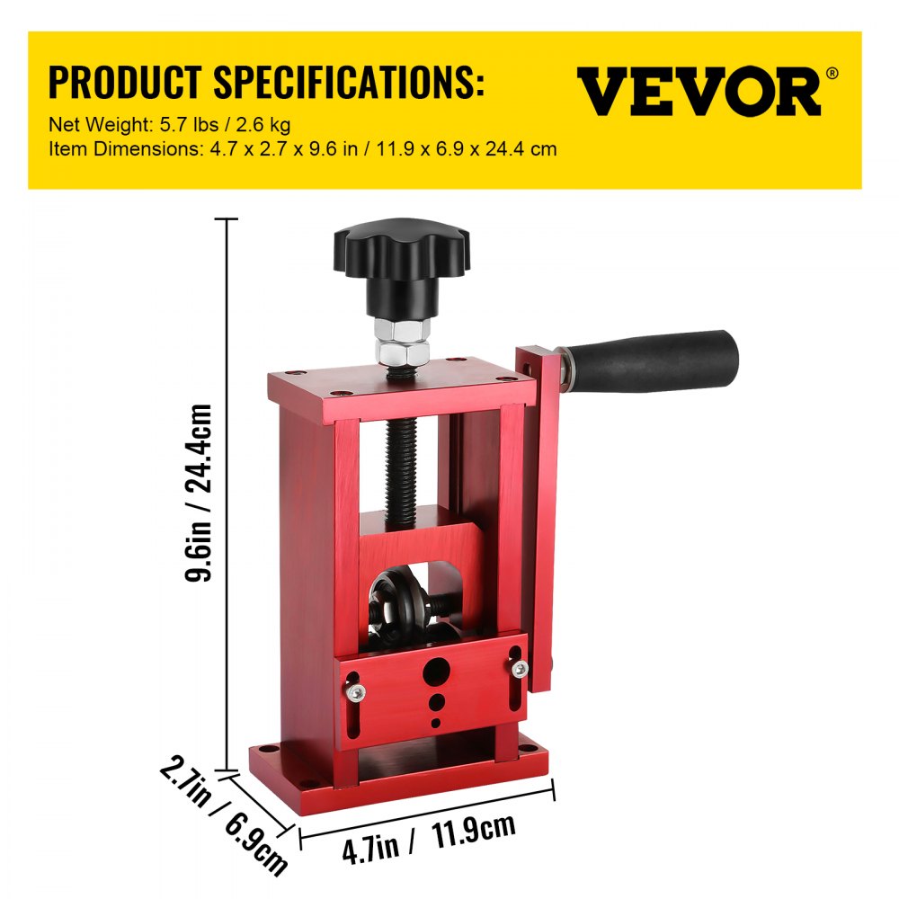 VEVOR Electric Wire Stripping Machine, Portable Scrap Wire Stripping Tool with Gear Motor, Automatic Wire Stripper Compact Aluminum Alloy Structure for Scrap Copper Recycling 1.5mm-20mm in Diameter 