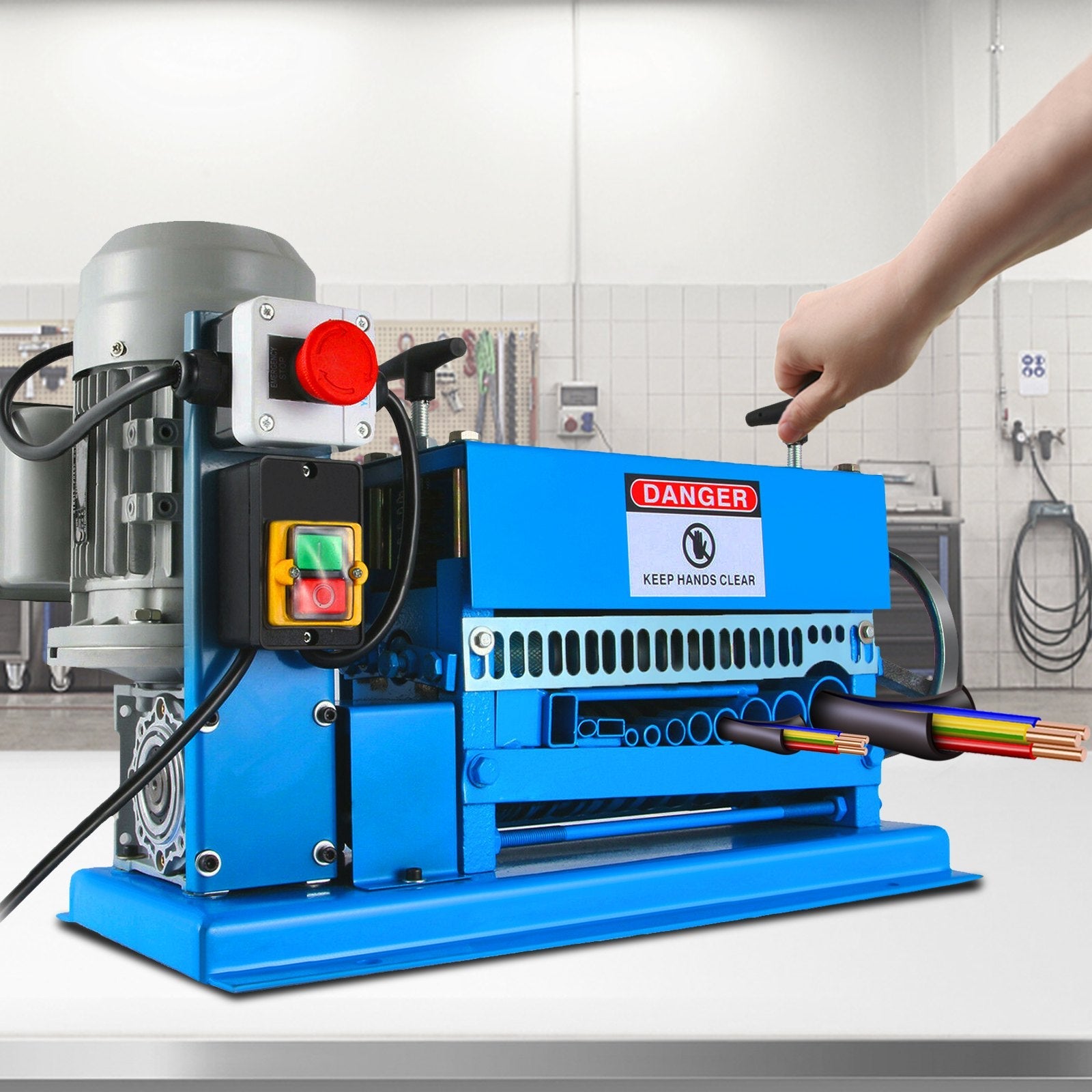 VEVOR Wire Stripping Machine DA 0.06 inch -1.5 inch,Wire Stripper Machine 11 Channels 10 Blades, Automatic Wire Stripping Tool with Manual Hand Cranked Industrial for Recycling Copper Wire 