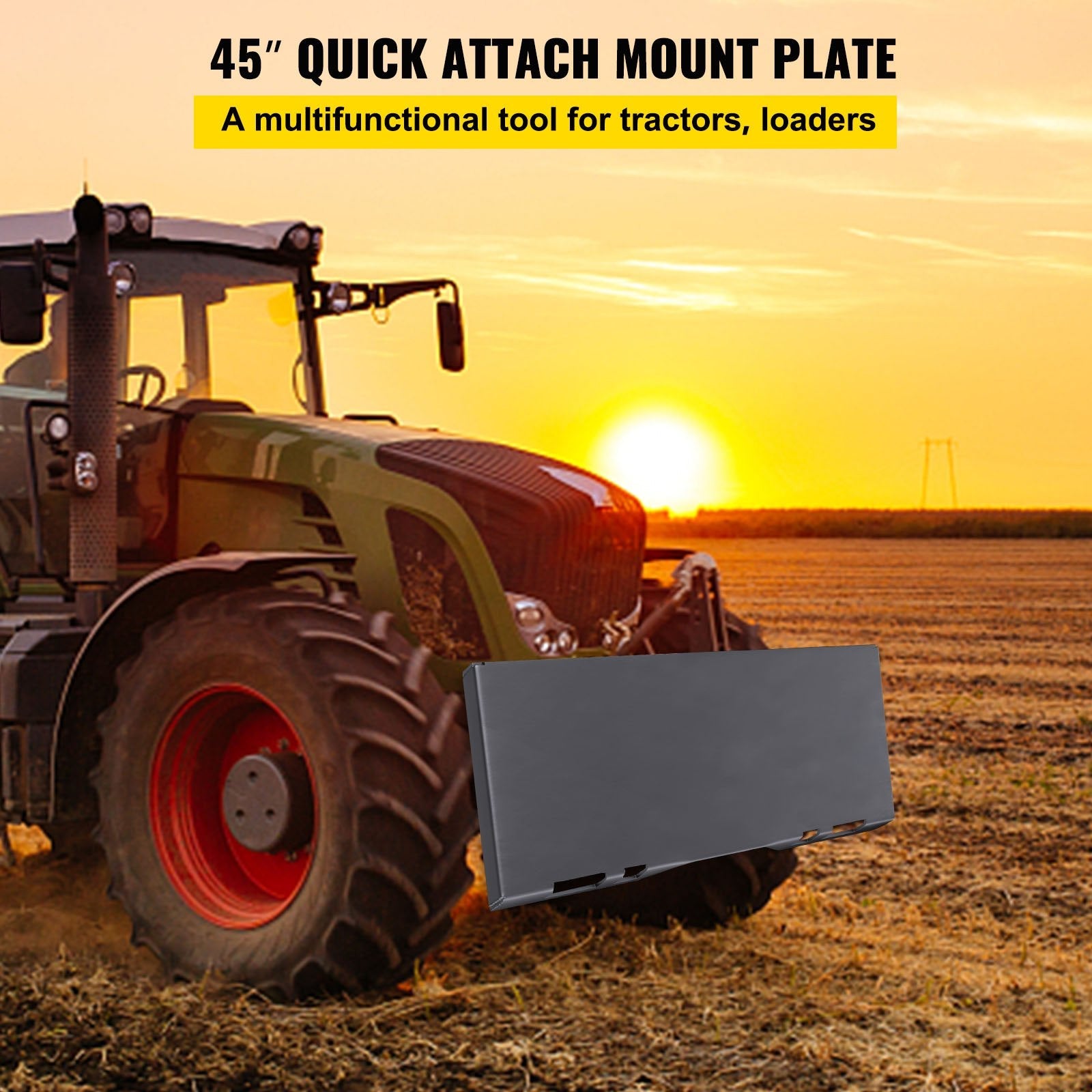 VEVOR Skid Steer Quick Attachment Plate & Conversion Adapter Latch Box 1/4" 