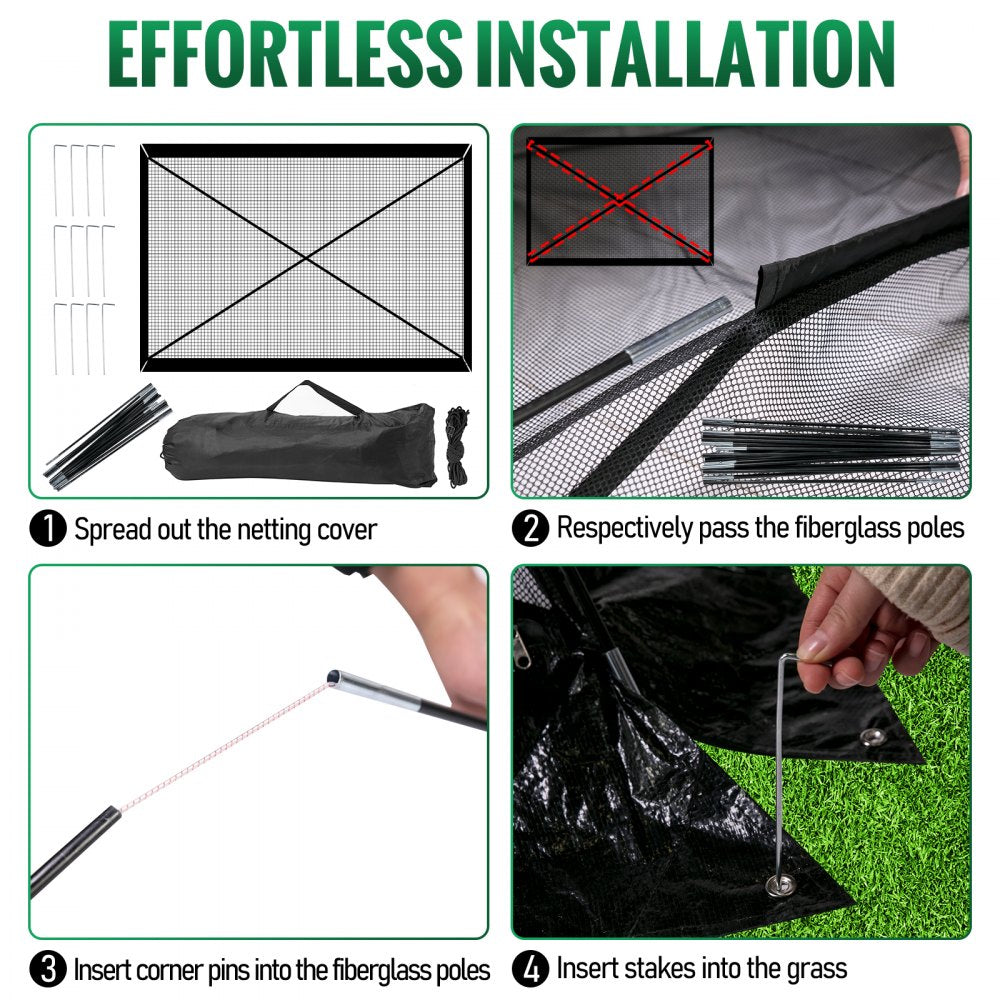 VEVOR Pond Cover Dome Garden Pond Net 10x14 FT Black Netting Covers for Leaves 