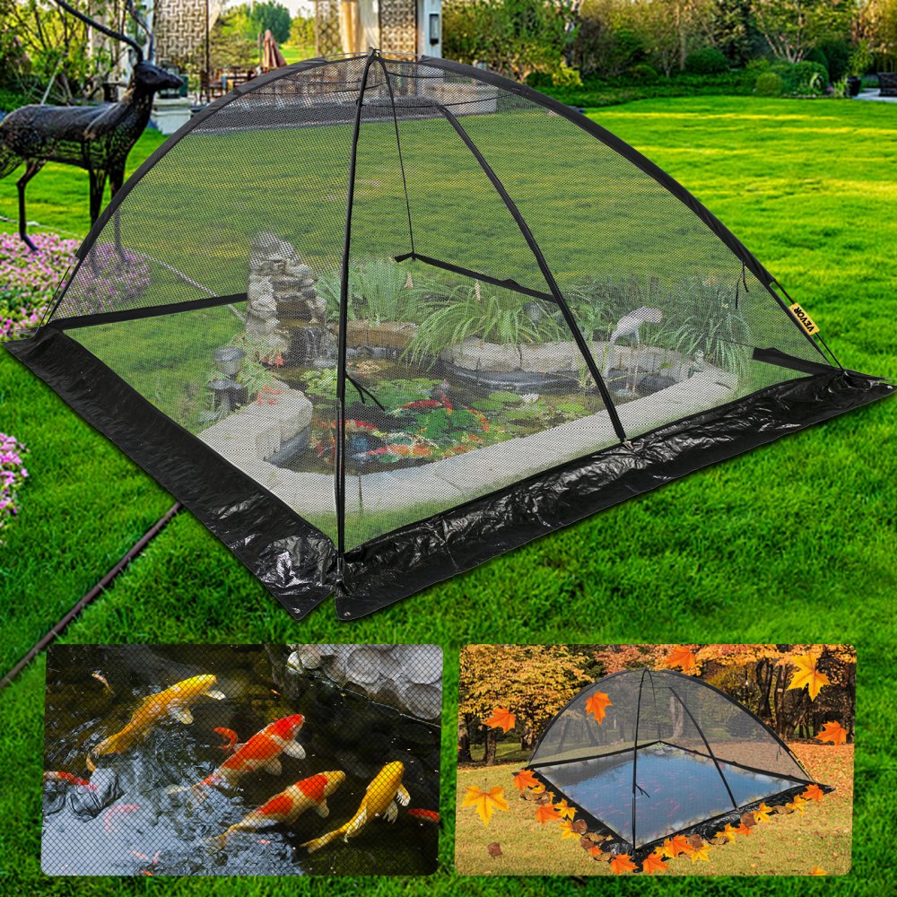 VEVOR Pond Cover Dome Garden Pond Net 10x14 FT Black Netting Covers for Leaves 