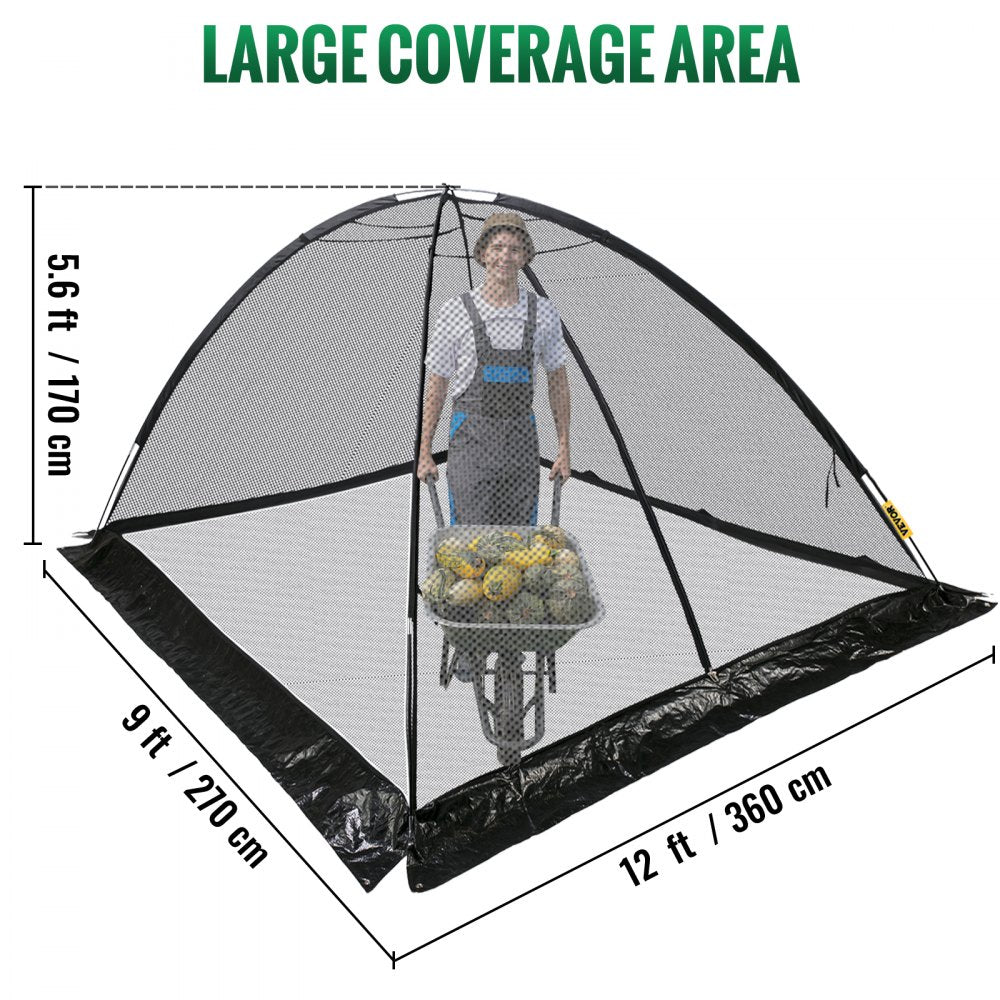 VEVOR Pond Cover Dome Garden Pond Net 9x12 FT Black Netting Covers for Leaves 