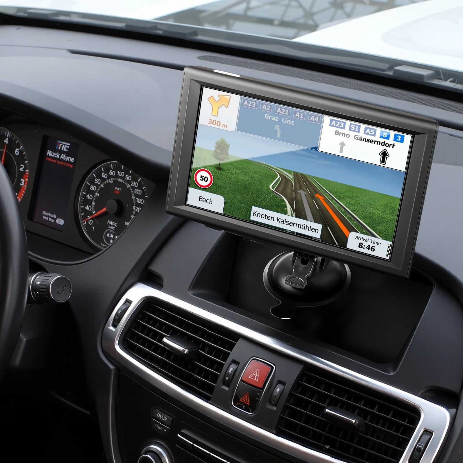 VEVOR GPS Navigator for Car, 9 inch Touch Screen 16GB GPS Navigation System with Built-in Dash Cam, Voice Turn-by-Turn Guidance, Speed and Red Light Warning, Custom Truck Routing, for Car Truck RV 