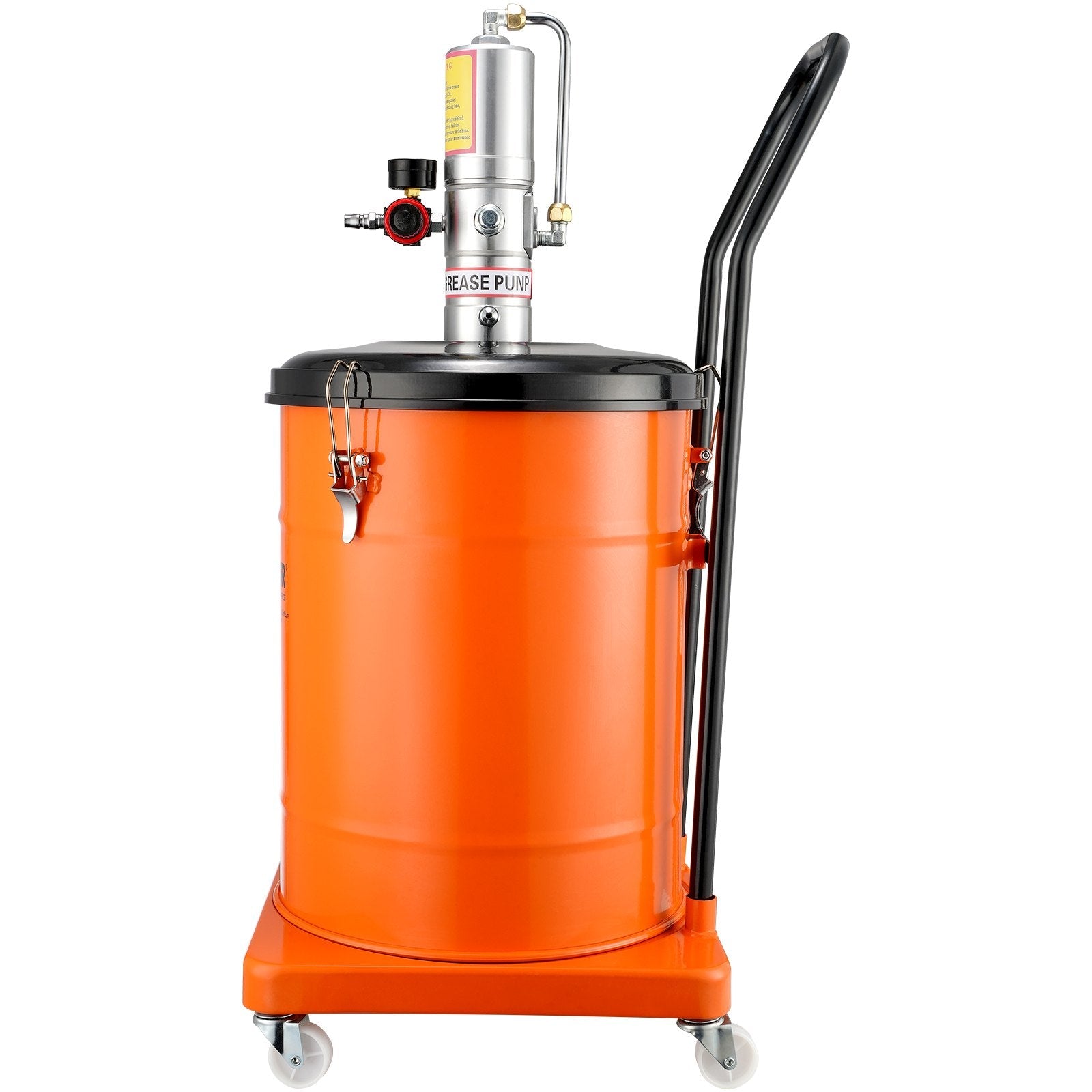 VEVOR Grease Pump, 10.5 Gallon 40L Air Operated Grease Pump with 13 ft High Pressure Hose and Grease Gun, Pneumatic Grease Bucket Pump with Wheels, Portable Lubrication Grease Pump 50:1 Pressure Ratio 