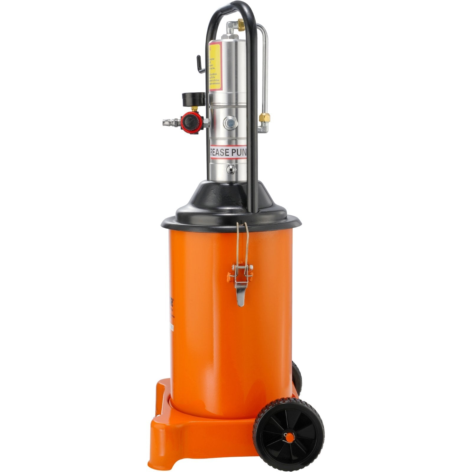 VEVOR Grease Pump, 3 Gallon 12L, Air Operated Grease Pump with 13 ft High Pressure Hose and Grease Gun, Pneumatic Grease Bucket Pump with Wheels, Portable Lubrication Grease Pump 50:1 Pressure Ratio 