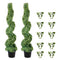 VEVOR Artificial Topiaries Boxwood Trees, 4ft Tall (2 Pieces) Faux Topiary Plant Outdoor, All-year Green Feaux Plant w/ Replaceable Leaves for Decorative Indoor/Outdoor/Garden