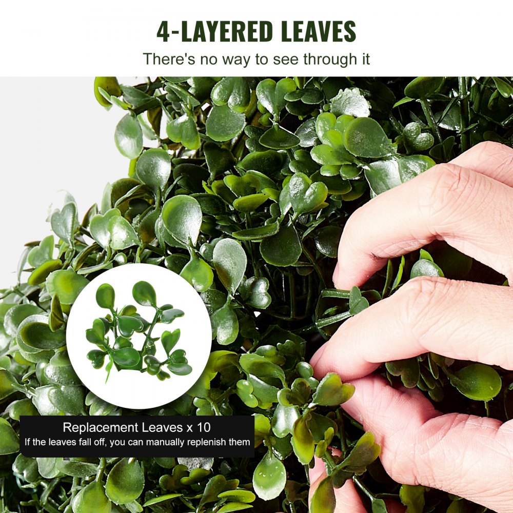 VEVOR 2 Pack 5' Artificial Boxwood Topiary Tree Faux Plant UV Decor In/Outdoor 